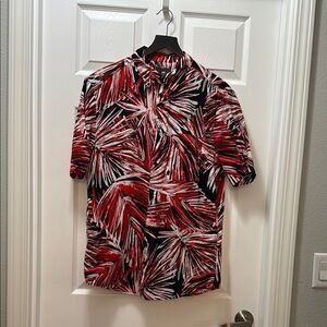Men's Red and Black Patterned Shirt